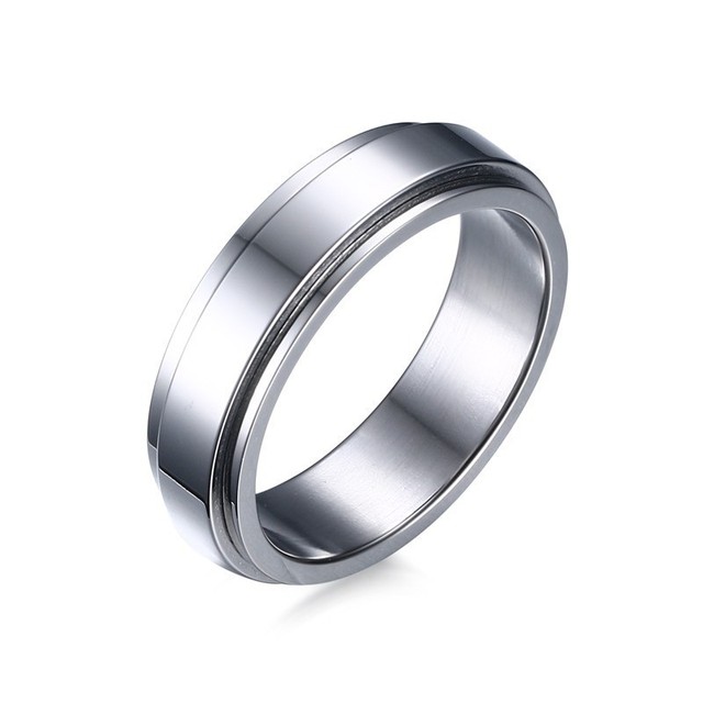 Stainless Steel Spinner Ring Mens Wedding Brands 6mm Black IP Love Promised Ring Jewelry