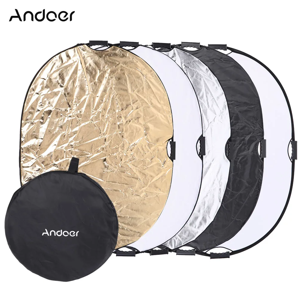

Andoer 90 * 120cm 5in1 Round Collapasible Multi-Disc Portable Circular Photo Photography Studio Video Light Reflector