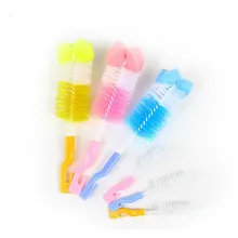 2 в 1 детские соски бутылки молока чашка 360 градусов губка очиститель+ соска щетка инструмент губка чистящий набор