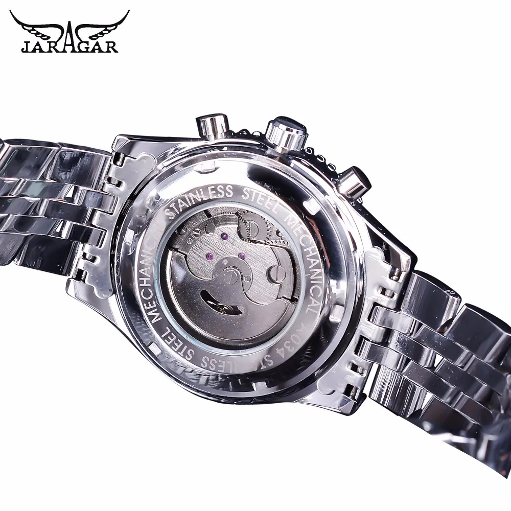 Jaragar Военная серия Avigator серебро Нержавеющая сталь светящаяся рука мужские часы лучший бренд класса люкс автоматические механические наручные часы