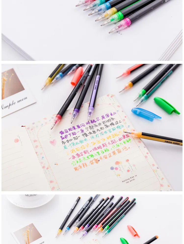 Корейские канцелярские товары, креативный разноцветный набор, флеш-ручка, водный мелок, хайлайтер, Офисная обучающая живопись, цветная меловая шариковая ручка