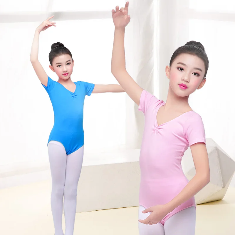 Girls Children Basic Cotton Ballet Dance Leotard Toddler Kids Gymnastics Leotard Open Crotch Closed Crotch Two Styles