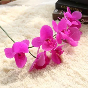 

Fashion Orchid Artificial Flowers DIY Artificial Butterfly Orchid Silk Flower Bouquet Phalaenopsis Wedding Home Decoration 9head