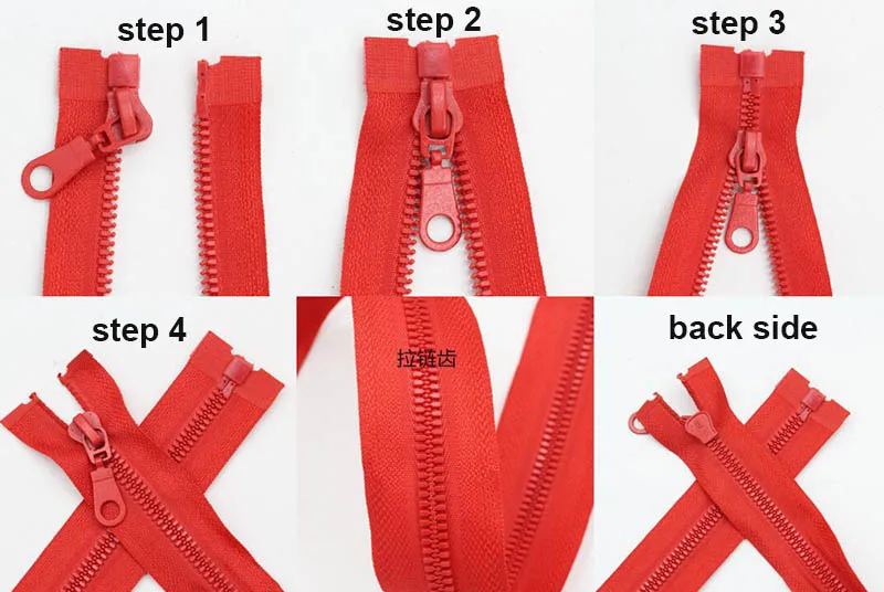 Description Picture 2 of item1 piece 5# 70cm 80cm Zipper Resin Zipper Down Jacket Overcoat Sportwear Zipper Clothing Accessories Mix Colors Black White