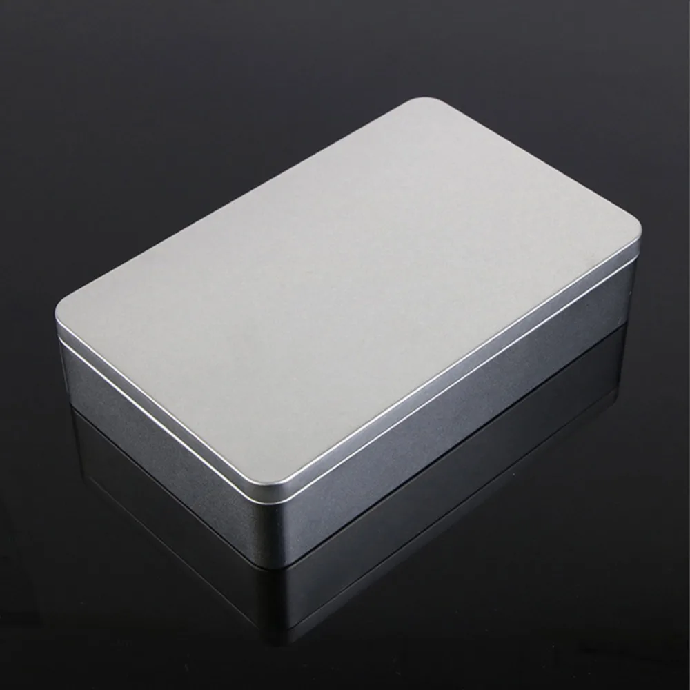 

8.5x5.3x1.9 Inch Silver Rectangular Empty Tin Box Containers Jewelry and Storage Tin Kit Home Organizer Hot Sale
