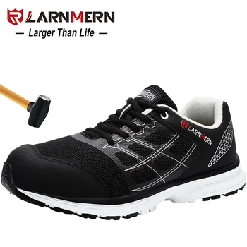 

LARNMERN Men's Work Safety Shoes Steel Toe Breathable Lightweight Anti-smashing Puncture-proof Non-slip Protective Footwear