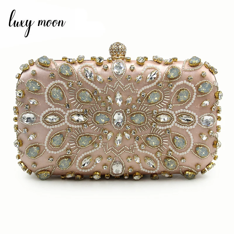 

Luxy Moon Women Evening Bags Diamond Rhinestone Beaded Day Clutch Purse Petal bag Handbags Wallets Evening Wedding Bag ZD2006