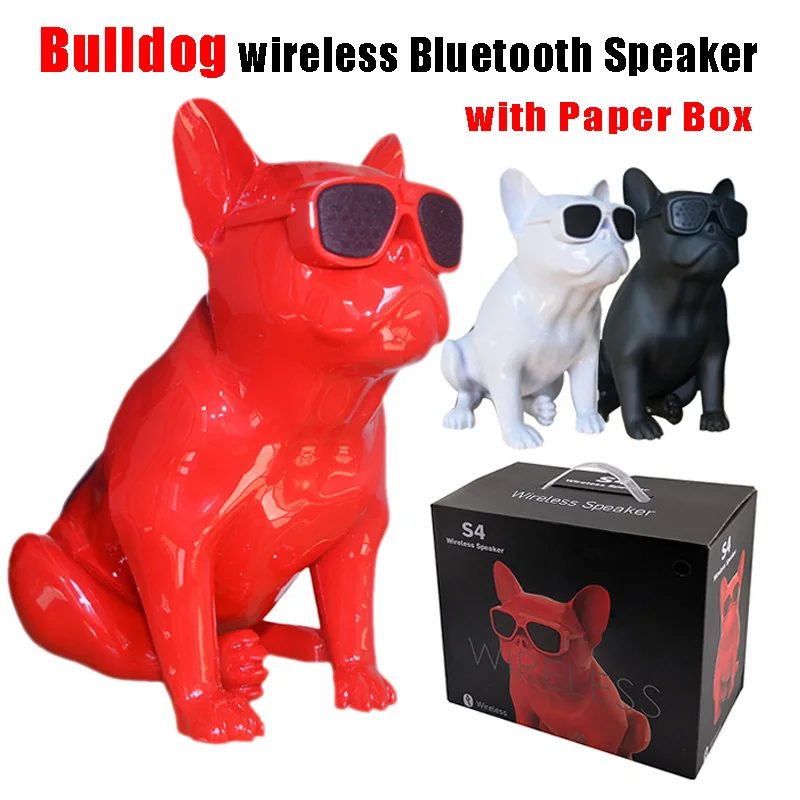

10PCS Wholesale S4 Bulldog Wireless Bluetooth Speaker Dog Full Active Speaker Subwoofer Multipurpose With Mic One Button Player