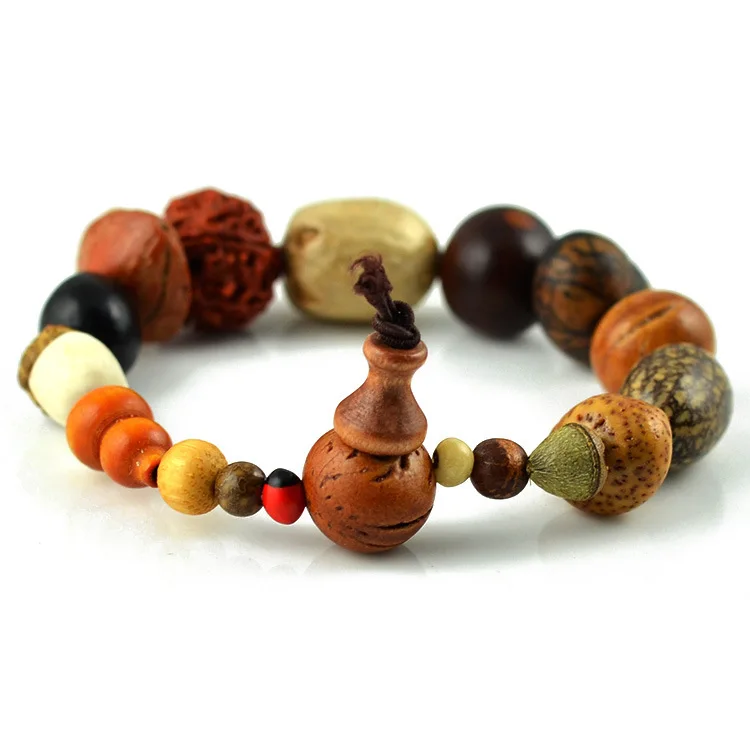 Fashion jewelry vintage natural 18 bodhi seed bracelet MALA bangles