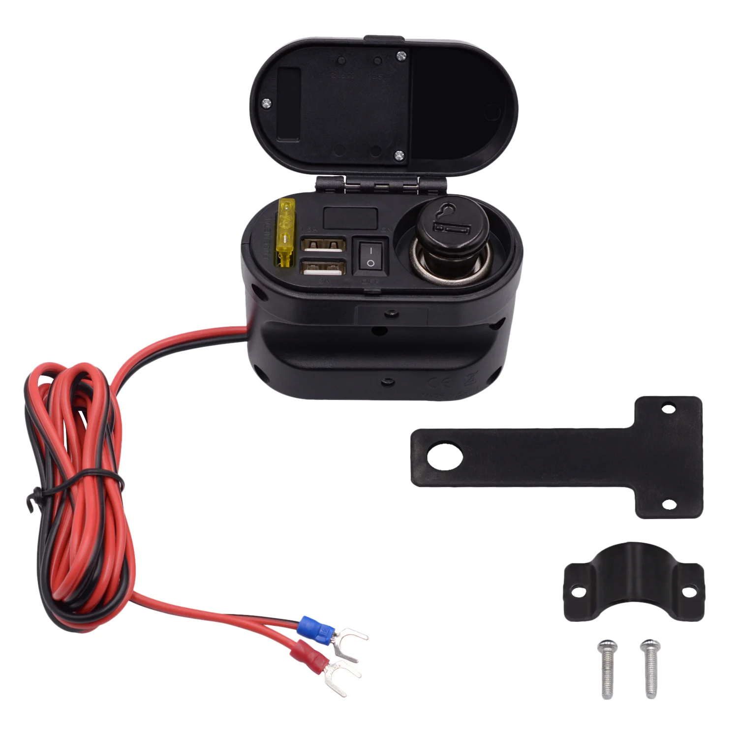 CS - 682A1 Motorcycle Cigarette Lighter USB Charger with Voltmeter Time Display CS - 682A1 Motorcycle Cigarette Lighter USB Charger with Voltmeter Time Display