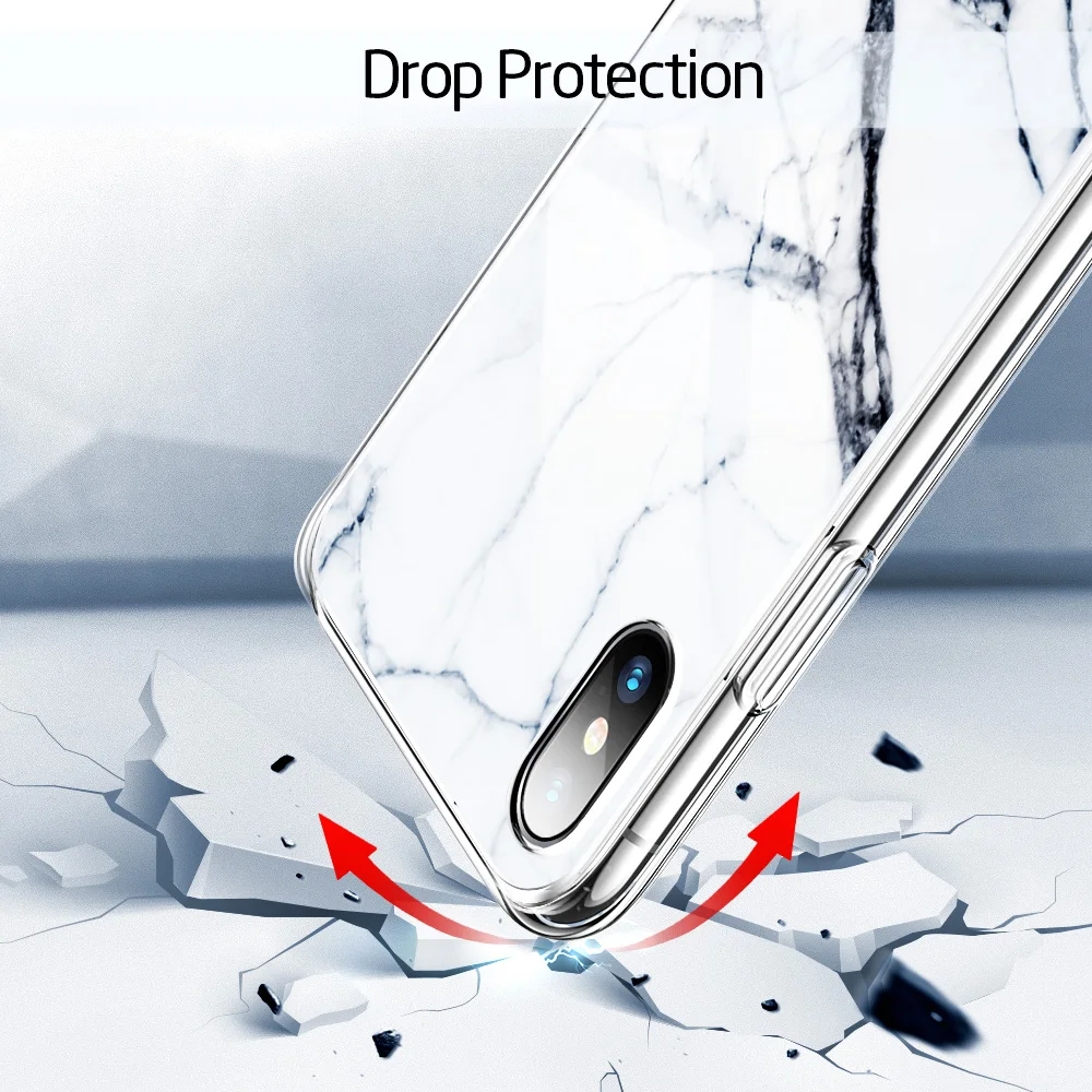 ESR мраморная окрашенная задняя крышка из закаленного стекла для iphone XS XR XS MaxFull covering Ice Crystal, чехлы из закаленного стекла