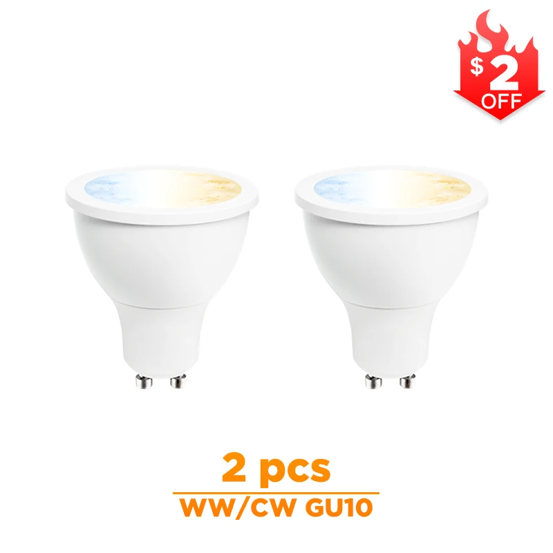 G светодиодный светильник OPTO zigbee ww/cw dimmer GU10 bulu Светодиодный прожектор 5 Вт ZLL smart APP контроллер AC100-240V холодный белый и теплый белый светодиодный светильник - Испускаемый цвет: 2 Pcs WWCW GU10