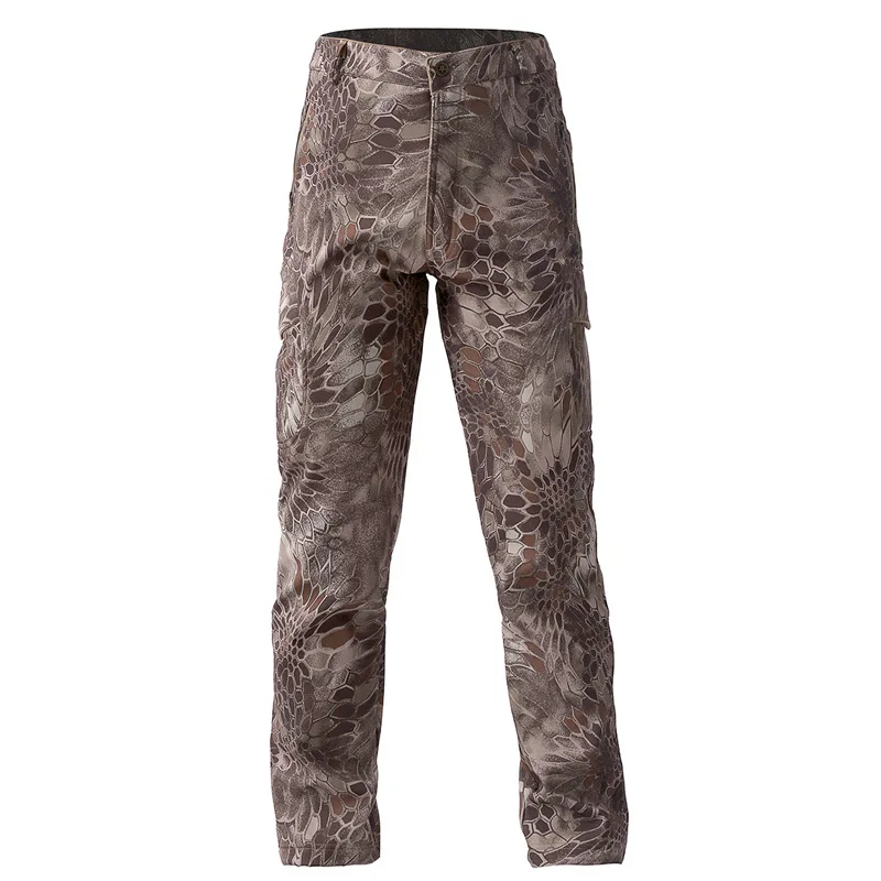 Тактические мягкие оболочки водонепроницаемые камуфляжные мужские брюки зимние военные армейские ветрозащитные штаны карго Брюки повседневные теплые флисовые брюки - Цвет: Snake