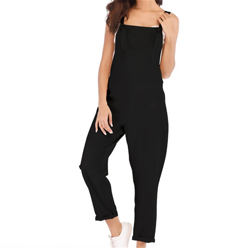 

Women Jumpsuit Summer Sleeveless Boho Jumpsuit Solid Color Plus Size Romper Summer Clubwear Outfits Womens Jumpsuits Rompers