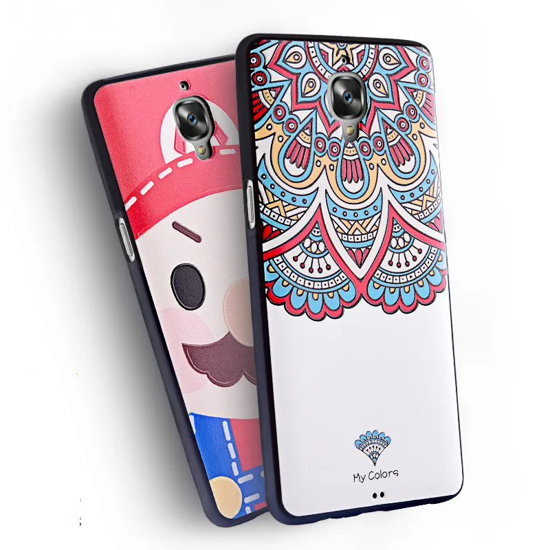 

Oneplus 3 phone case,3D Stereo Relief Painting Soft Silicon Back Cover Colorful Case For oneplus 3T 5.5"inch Phone Bag Fundas