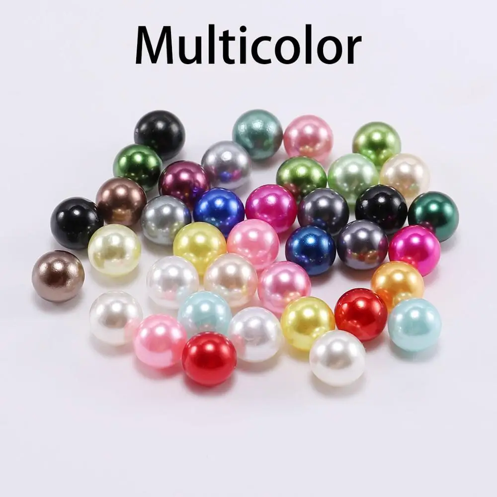 3, 4, 6, 8, 10, 12 мм белые бусины без отверстий ABS имитация жемчуга ...