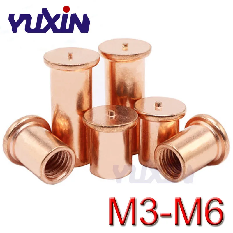

M3 M4 M5 M6*L Copper Plated Welding Stud Standoff Screws Soldering Pin PCB LED SMT Thread Connector Copper Stud Welding Screw