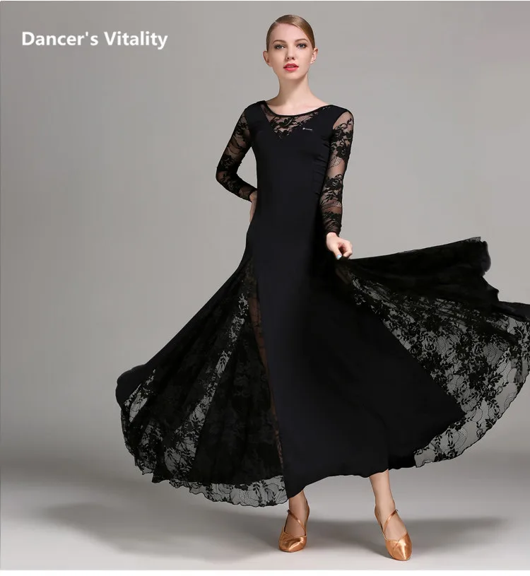 Профессиональный вальс ча-ча Tango современный платье для танцев Костюмы для бальных танцев платье Костюмы для латиноамериканских танцев перспектива платье с длинными рукавами платье для танцев S- XXL