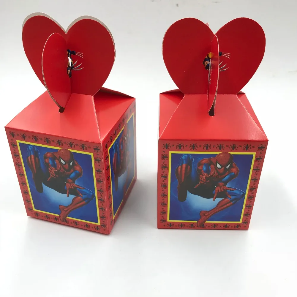 

6pcs/lot Spider-man candy boxes Spider-man gift boxes kids birthday party decorations spiderman candy boxes gift boxes