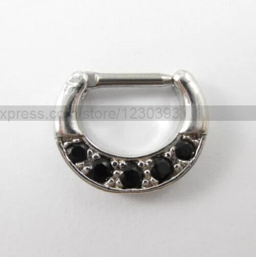 

Fake Piercing Nose Titanium Steel Septum Clicker Nose Ring Stud Nose Piercing Pink White Purple Black