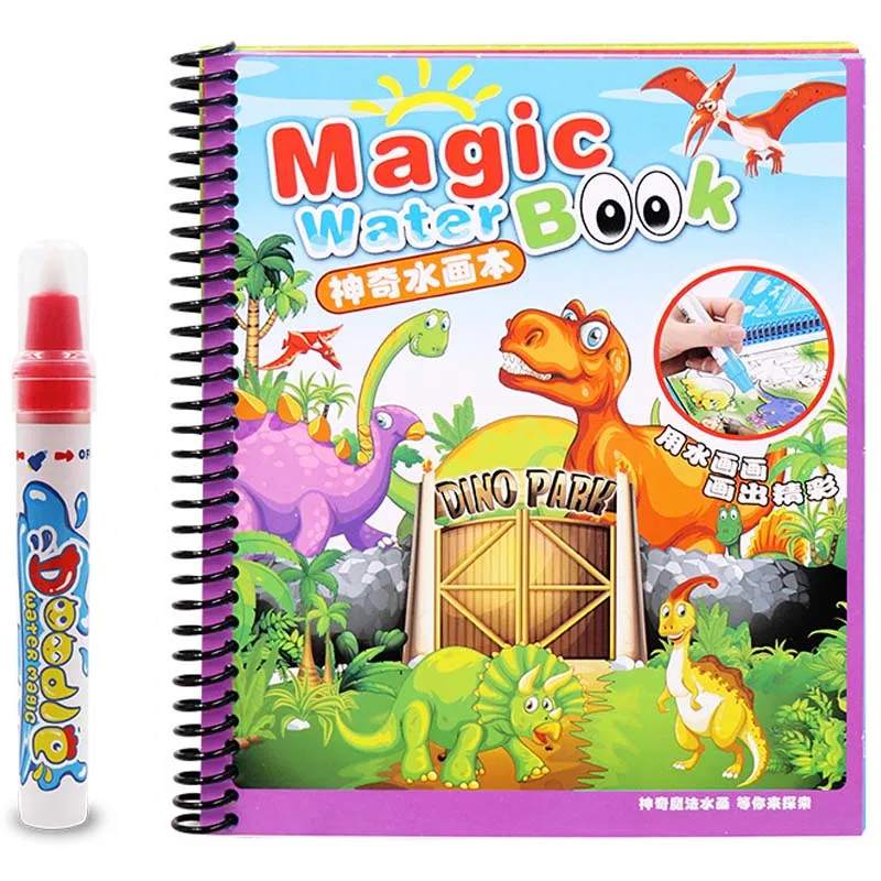 

2019 New Kids Early Education Magic Water Drawing Book Set Coloring Book with Magic Pen Painting Board Toys for Children Gift