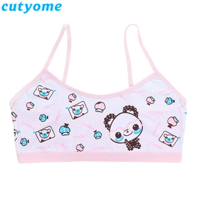 Pink Girls Bra Спортивный бюстгальтер для девочек-подростков; детское нижнее белье; хлопковая майка с рисунком панды для маленьких школьников; Детские бюстгальтеры; детское нижнее белье - Цвет: Pink Girls Bra