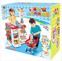 Spielzeug für kinder KINDER SPIELZEUG Cash Register Shop Trolley Warenkorb Supermarkt Kassentisch mit EINEM Warenkorb Küche Pretend Spielen Spielzeug(China)