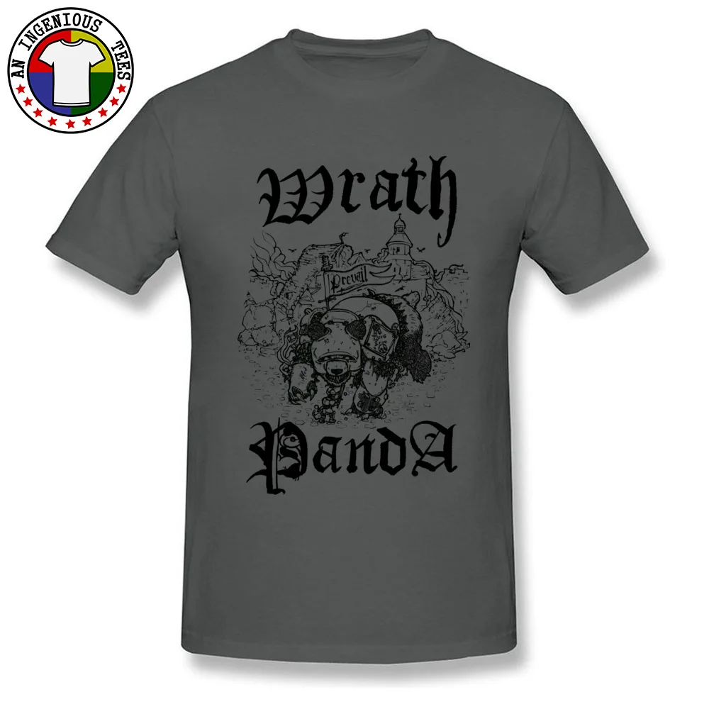 Crewneck Wrath Panda Classic 100% Cotton Men's T-Shirt Normal Short Sleeve T Shirt 2018 Newest Slim Fit Tops & Tees Wrath Panda Classic carbon