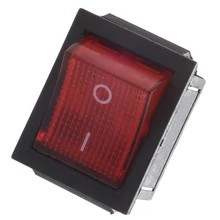 Red Light Illuminated 4 Pin DPST ON/OFF Snap in Rocker Switch 16A 20A 250V AC