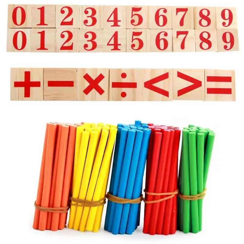Обучения детей игрушки деревянные игрушки для детей Математика игры Придерживайтесь Математика номера Счетные палочки развивающие