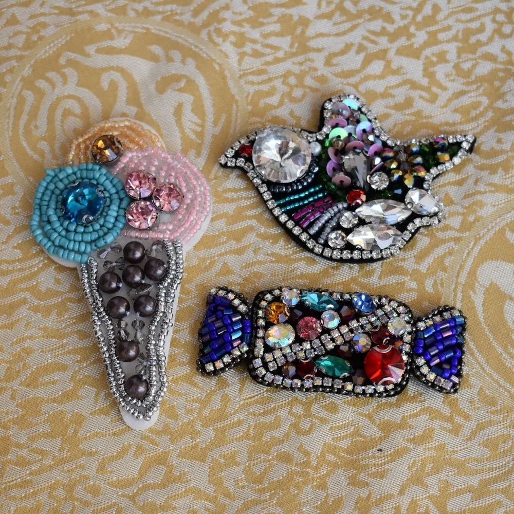 

Manual Nail Bead Sweet Patch for Clothing Sew on Jacket Cute Children Baby Sticker Clothes Sewing Applique Embroidery Handmade