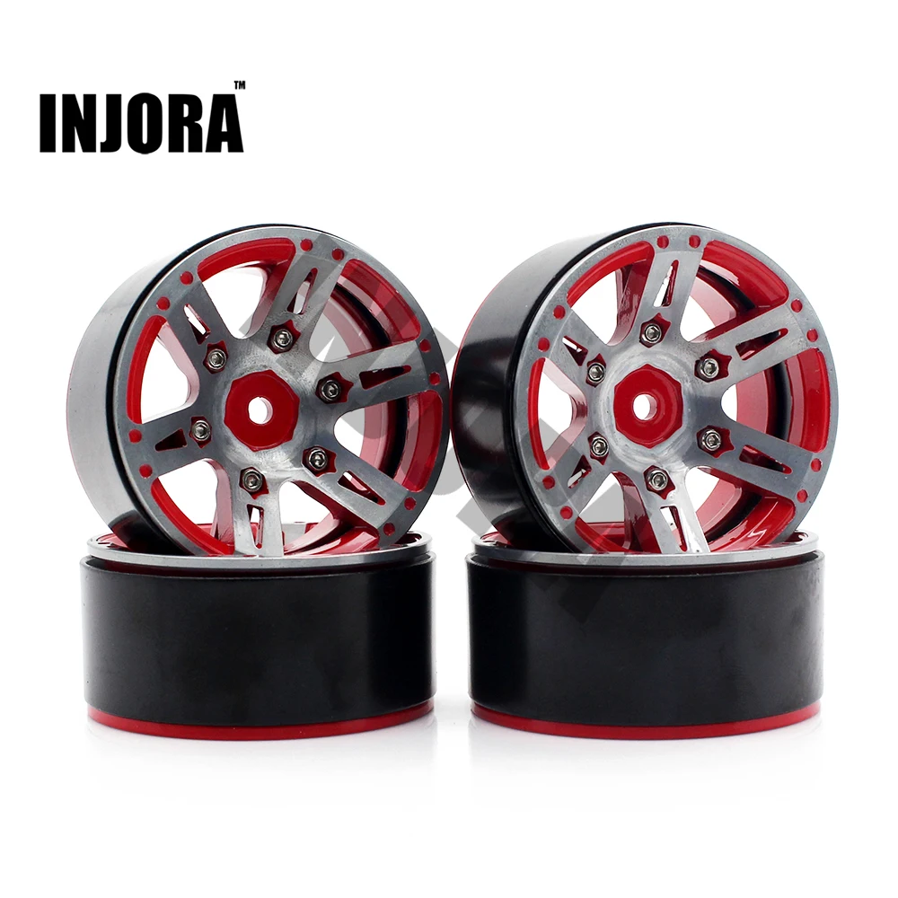 Skup 4 sztuk metalowe koła Rim 1.9 Cal BEADLOCK dla 1 10 samochód zdalnie sterowany RC osiowe SCX10 90046 TAMIYA CC01 D90 D110 TF2 Traxxas TRX 4