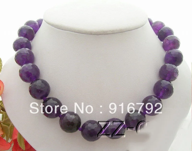 

free shipping >>>>>N0808104 16mm Natural Amethyst Necklace