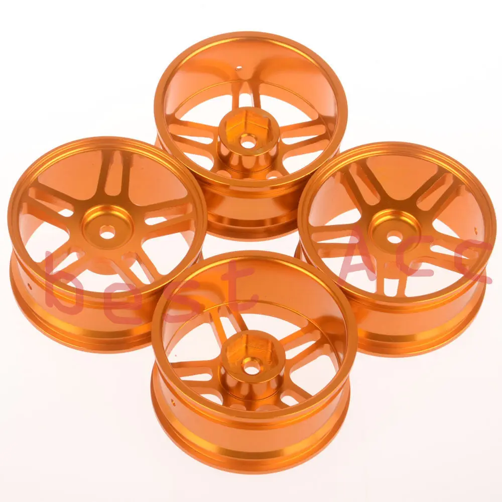 

4xWheel Rim 106 Gold Aluminum 5 Star RC 1/10 On-Road Drift Sakura HSP Tamiya