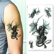 Danger Dragon Army Man Style Temporary Body Art Flash Tattoo Stickers, 17*10cm Waterproof Henna Tatoo Summer Adult Sex Products