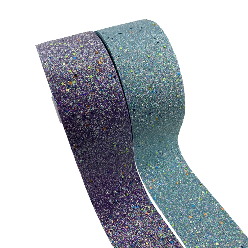 

3"(75mm)Glow in the dark chunky glitter ribbon for domino printers custom webbing ribbon