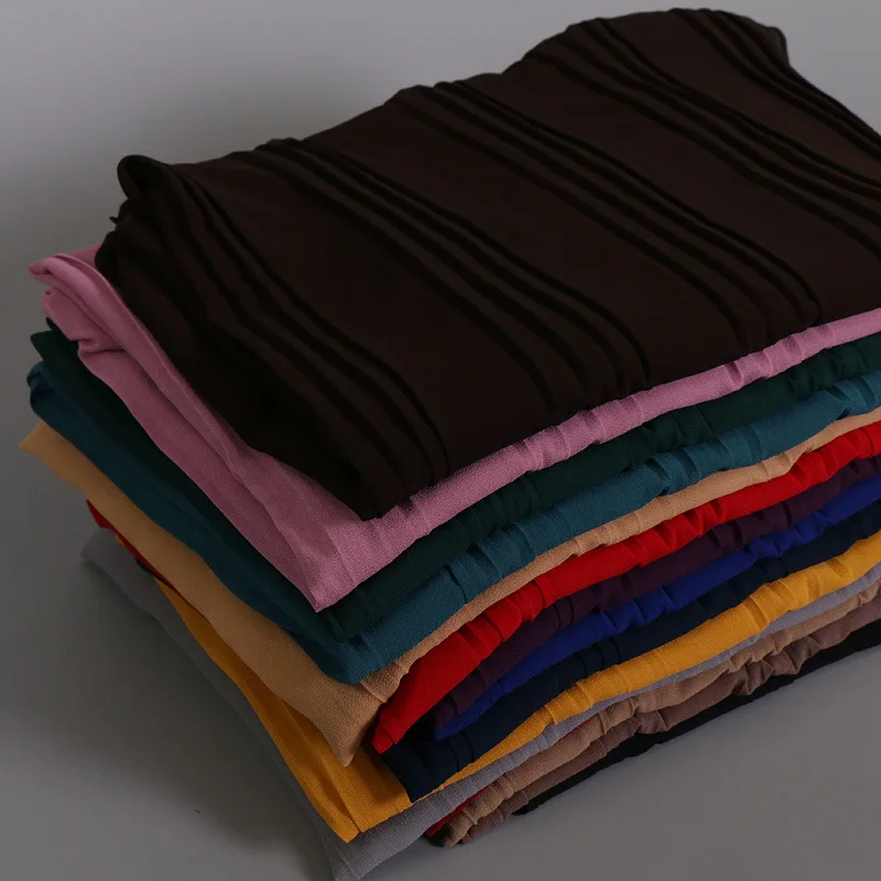 

(12 pieces/lot) 2017 hot selling wrinkle chiffon plain muslim long scarf islamic hijab scarf women shawls GYW24