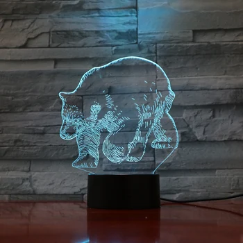 

Polar bear 3D Lamp Children's lighting LED Night Light 7 Colors Changing Methacrylate plate Touch Sense Lamparas Acrylic Crafts