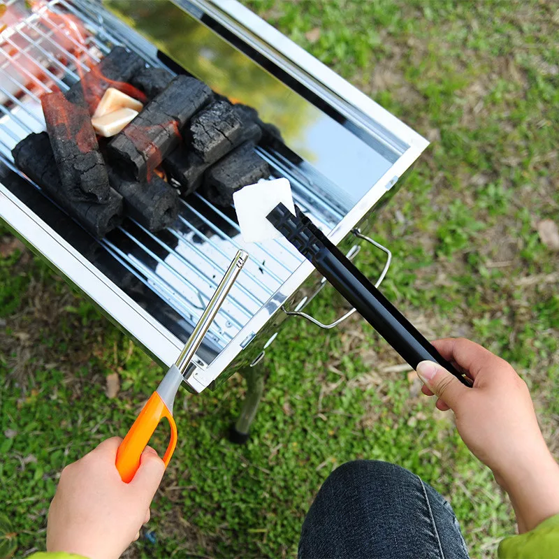 

Portable Stainless Steel Barbecue Clip Camping Kitchen Charcoal Grill Tongs Outdoor Cooking Supplies Picnic Accessorie