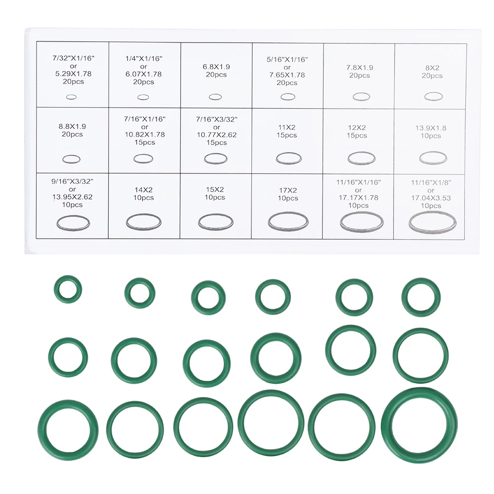 270 шт. 18 размеров автомобильный Кондиционер R22/R134a уплотнительное кольцо резиновая шайба автомобильный Автомобильный хладагент Ассортимент Набор ремонтных инструментов