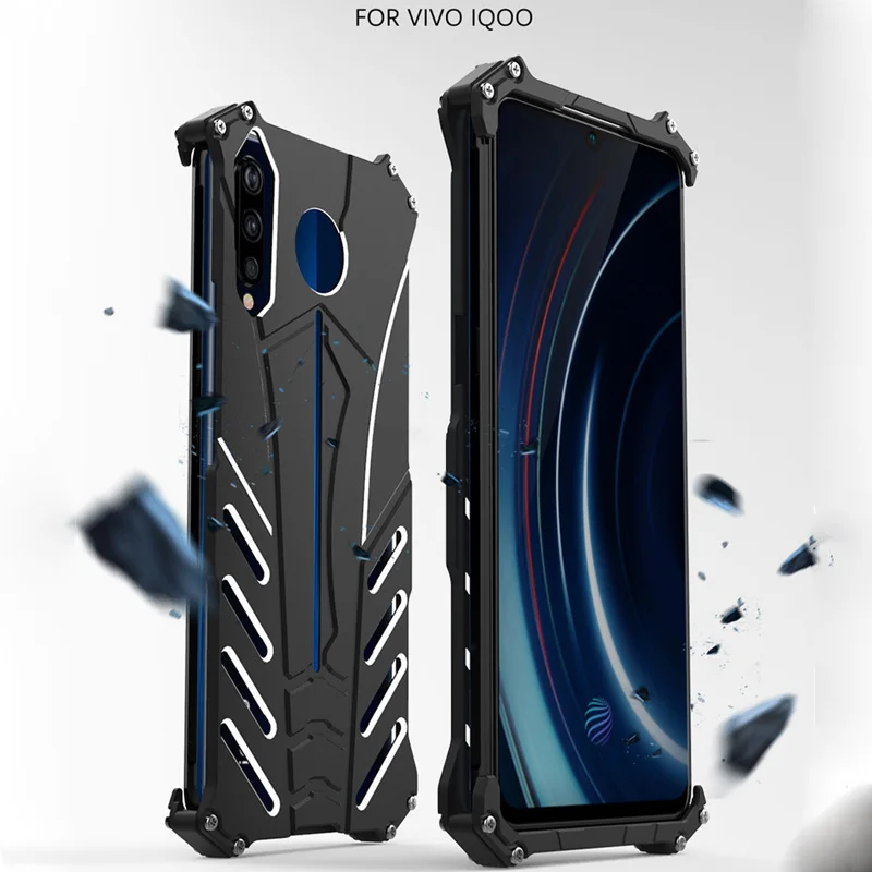 VIVO iQOO Case R-JUST Batman Luxury Aluminium Metal For iQOO/VIVO X27 Phone Cover Coque |