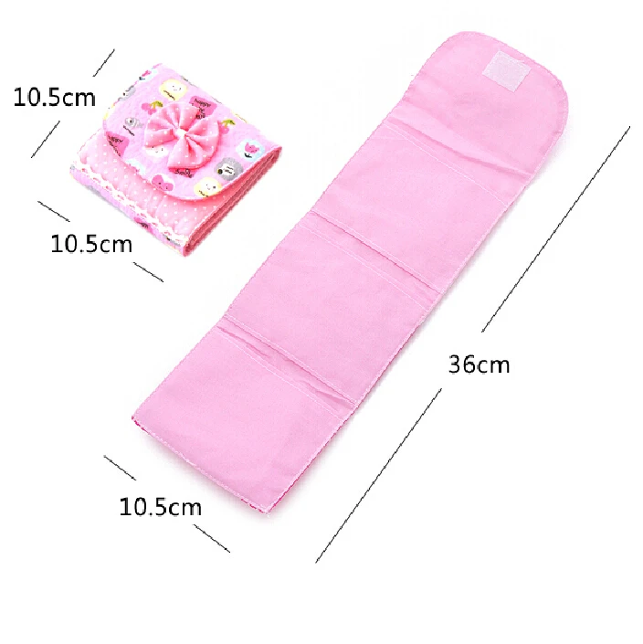 

1Pc Menstrual Pads Storage Bag Women Girls Purse Holder Easy Bag Menstrual Bowknot Cotton Sanitary Towel Napkin Pad Organizer