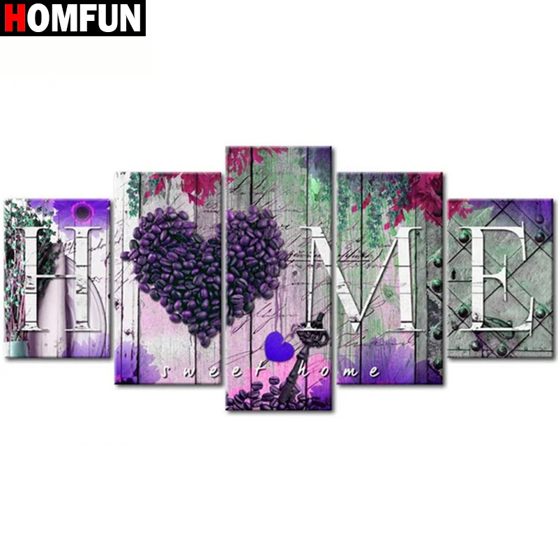 HOMFUN-5pcs-Full-Square-Round-Drill-5D-DIY-Diamond-Painting-Home-Sweet-Home-Multi-picture-Combination.jpg_640x640 (4)