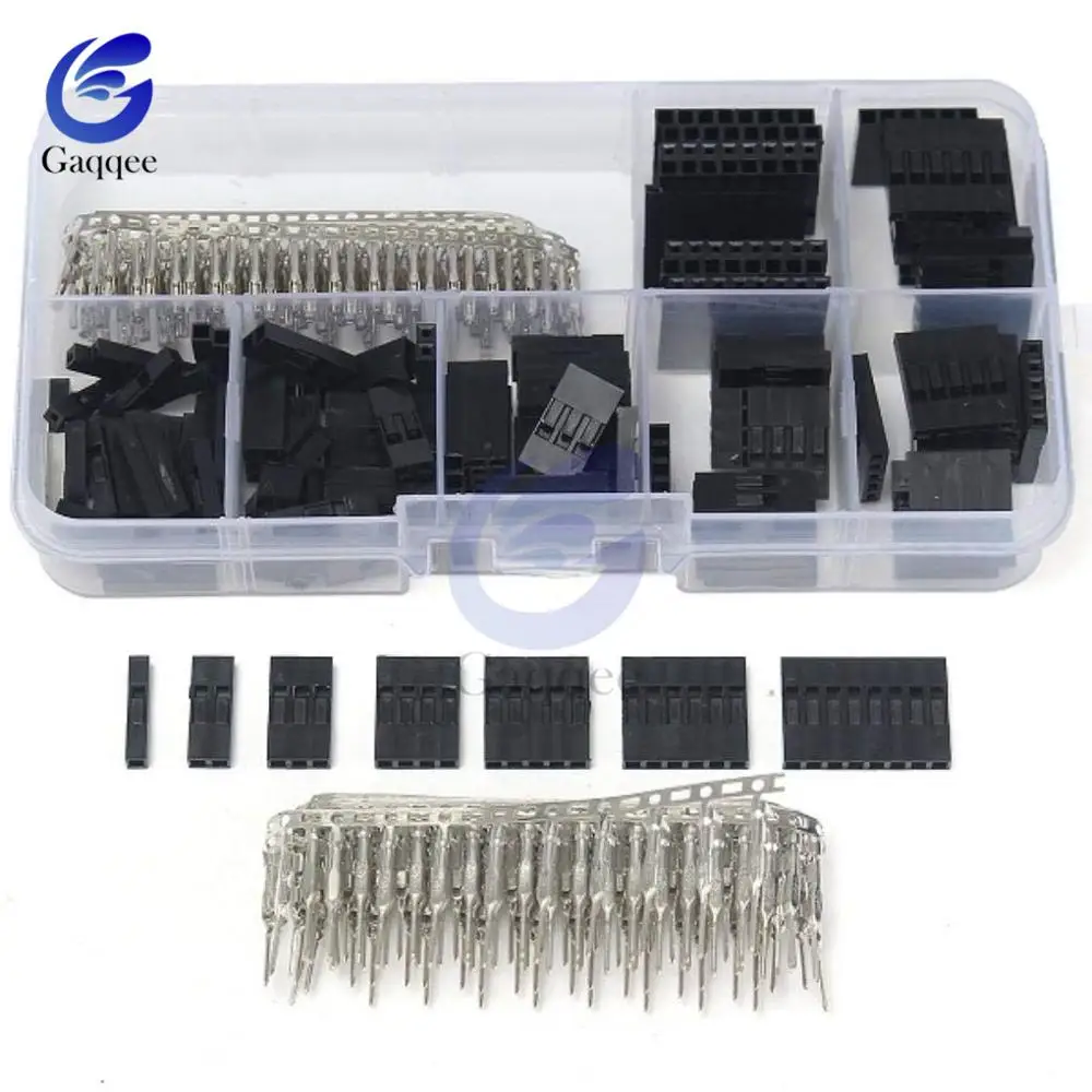 

310pcs Dupont Connector 2.54mm Dupont Cable Jumper Wire Pin Header Housing Kit Male Crimp Pins+Female Pin Terminal Connector