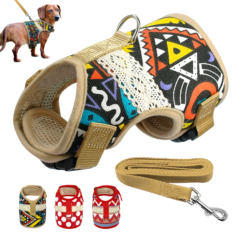 

Adjustbale Dog Harness Jackets Clothes Padded Vest Cat Kitten Harness and Leash for Walking Escape Proof For Small Dogs