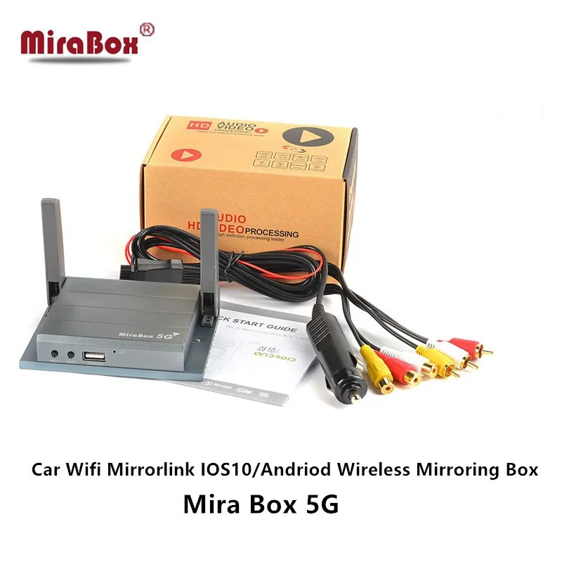 

Playvision Wifi display with Cigarette Linghter Plug Mirabox 5G HDMI Player for iOS10 and Android Phone Support Youtube Display