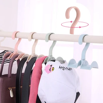 

Creative Rotary Bag Hat Storage Rack Wardrobe Free Nails Hook Tie Shelf Bag Holder Clothes Hook Fashion Home Wardrobe Accessory