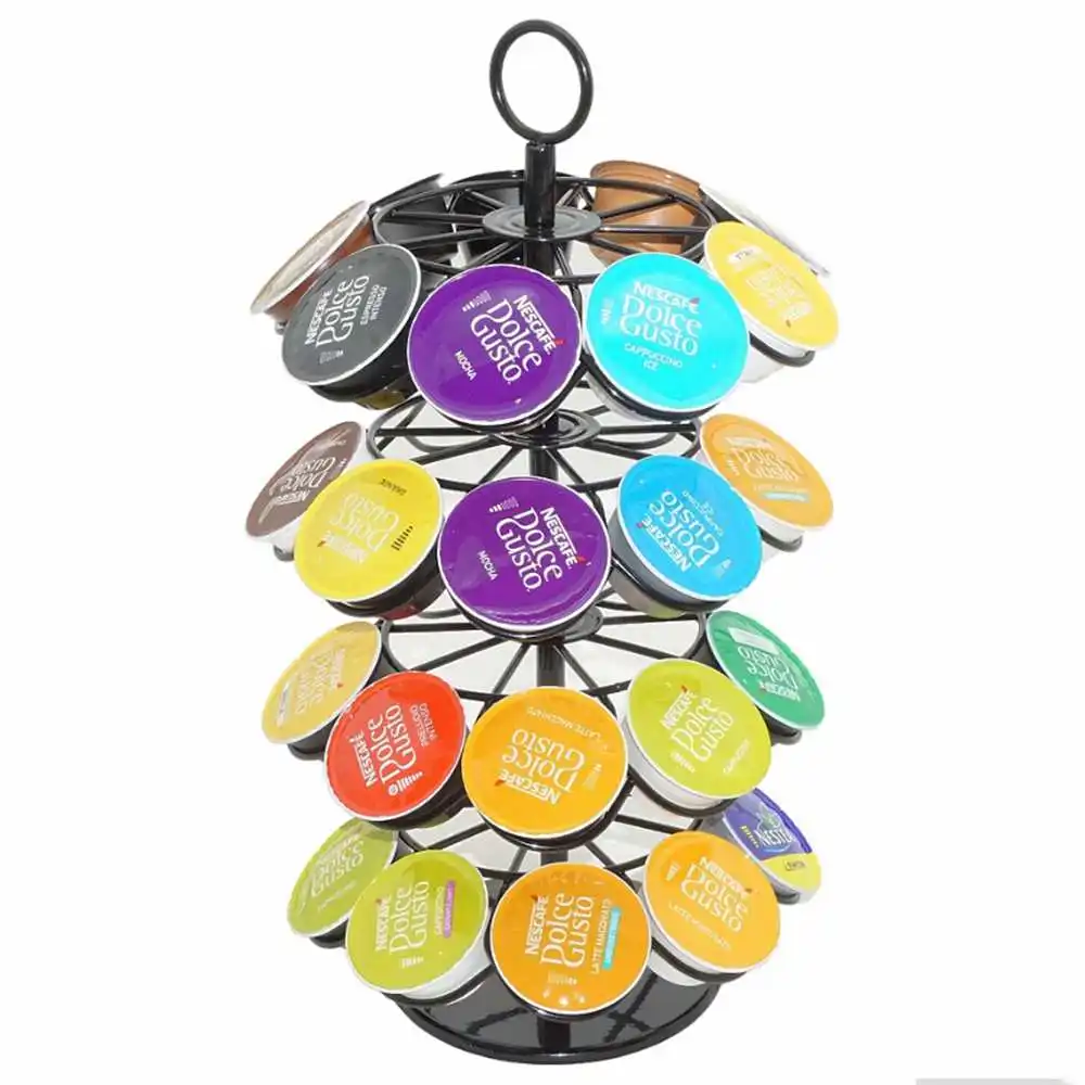 

Coffee Pod Holder Rotating Dispenser Coffee Capsules Tower Stand For 36Pcs K-Cup/Dolce Gusto/Caffitaly Coffee Capsules