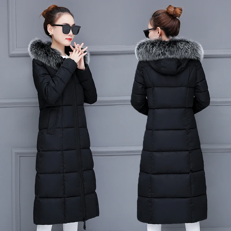 Winter Jacket Women Big Fur Hooded Parka Long Coats Cotton Padded Ladies Winter Coat Women Warm Thicken Jaqueta Feminina Inverno