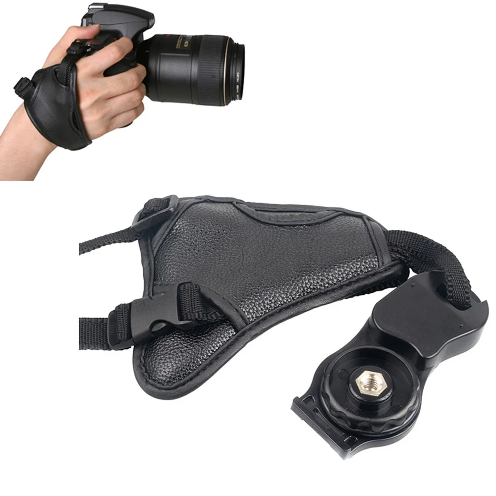 

Hand Grip Adjustable Camera Strap For DSLR With Screw PU Leather Triangular Anti-slip Wrist Belt Photography Accessories